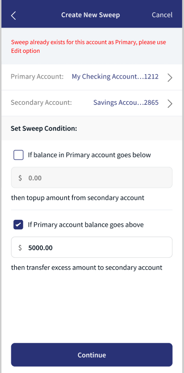 Error if Sweep already Exist